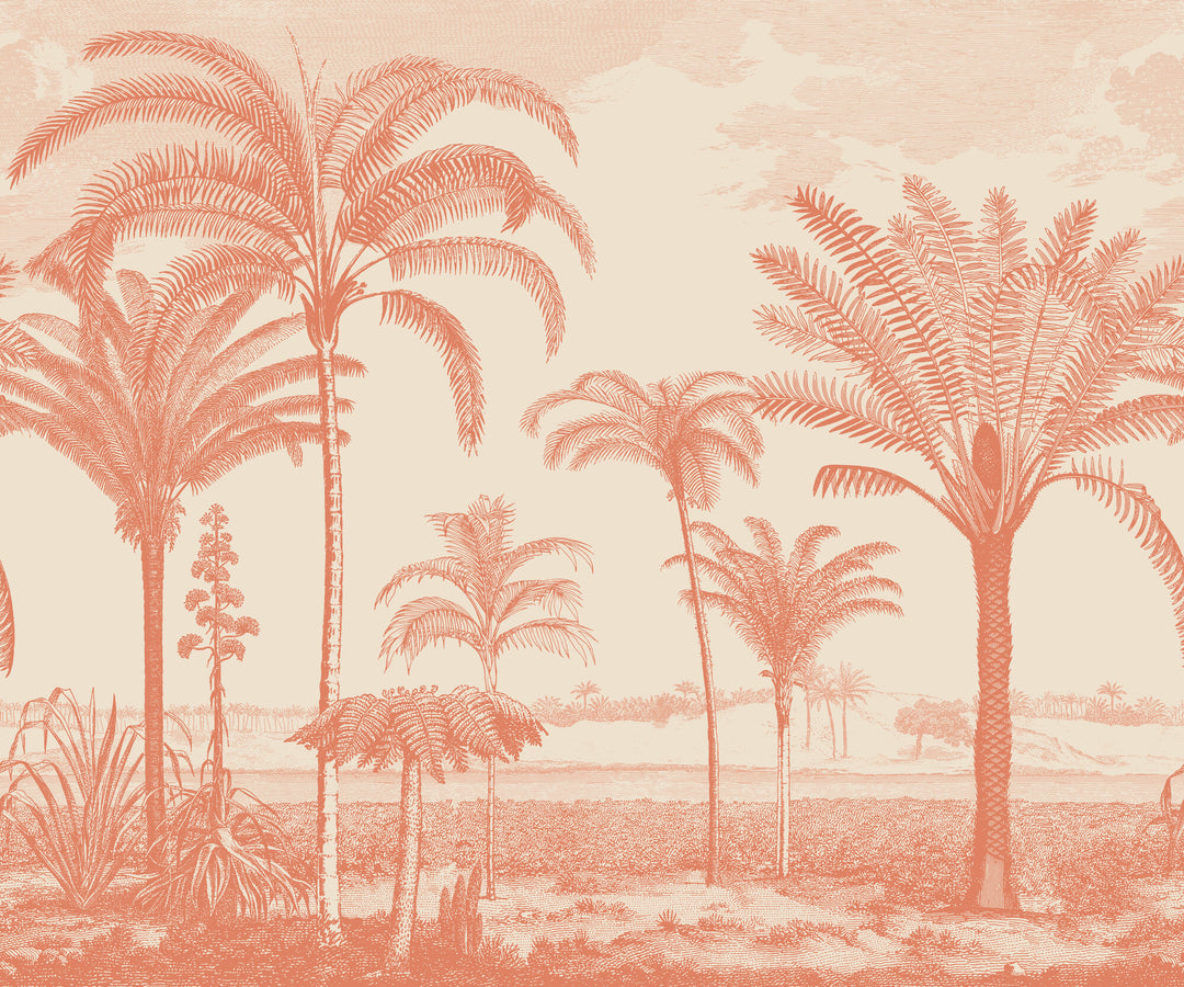 Under the Palms Wall Mural - Tangerine