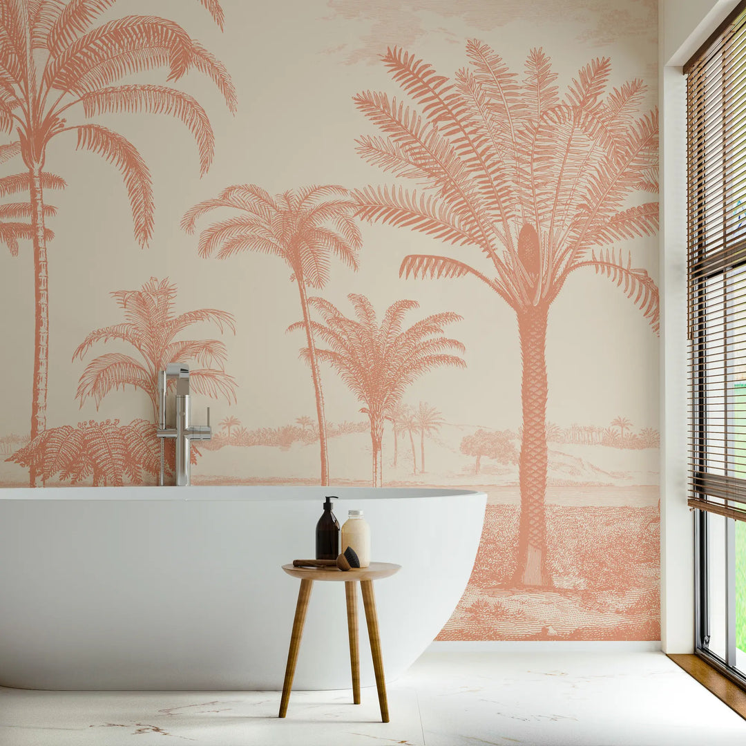 Under the Palms Wall Mural - Tangerine