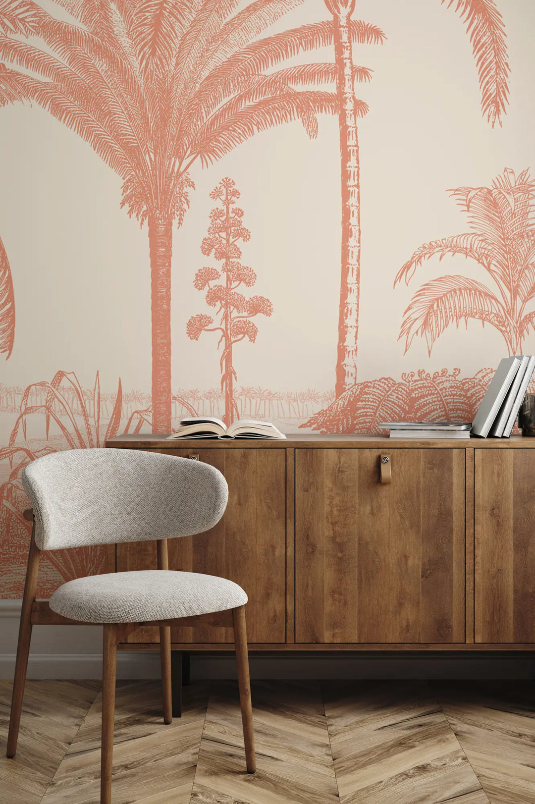 Under the Palms Wall Mural - Tangerine