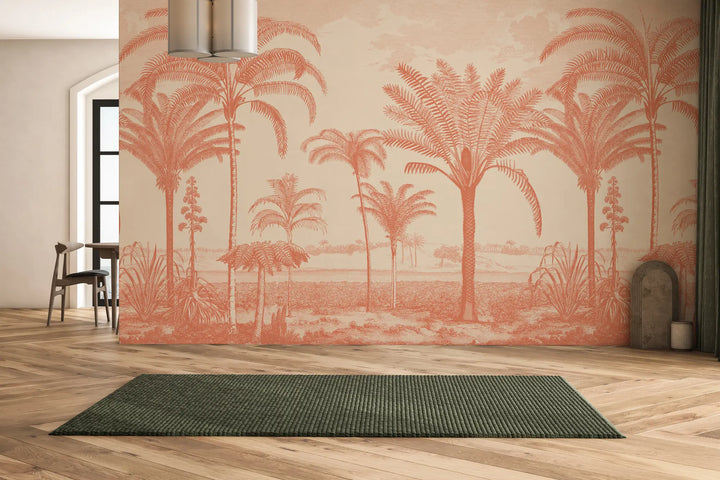 Under the Palms Wall Mural - Tangerine