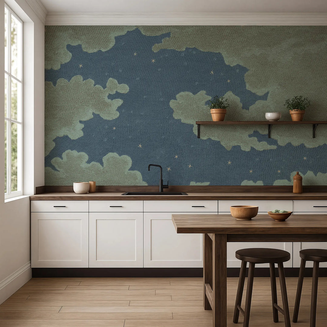 Starry Night Wall Mural - Full Moon Blues