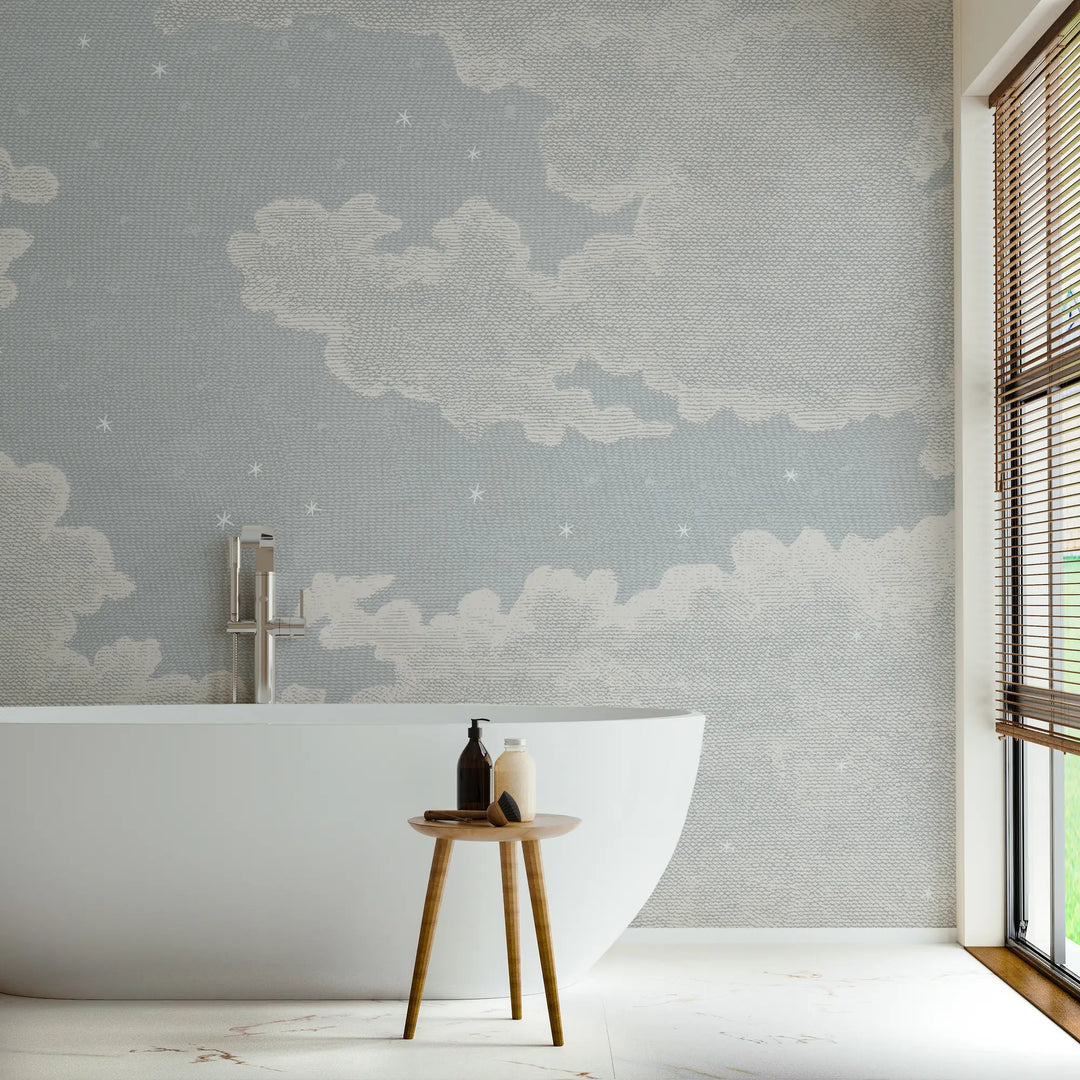 Starry Night Wall Mural - Overcast Blue