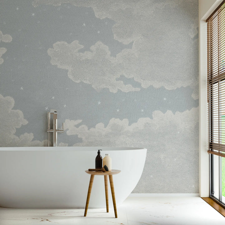 Starry Night Wall Mural - Overcast Blue