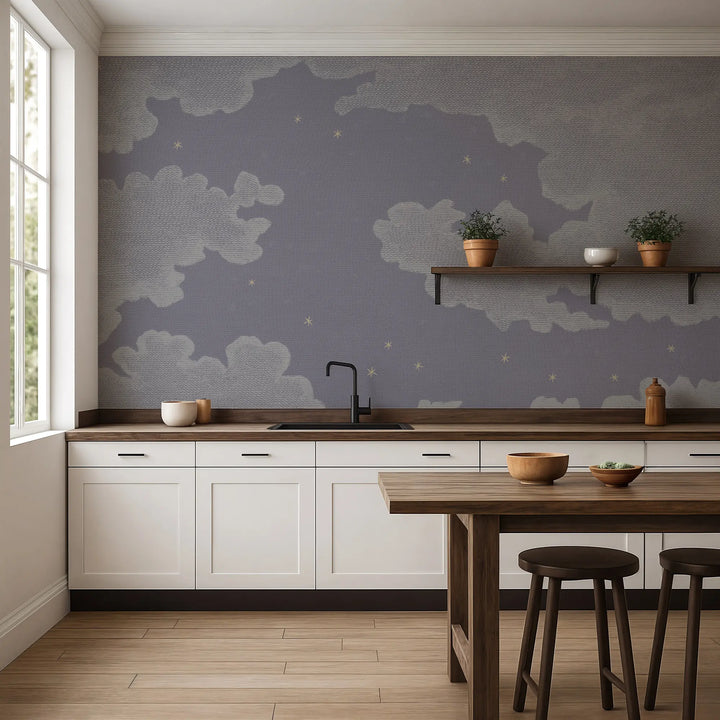 Starry Night Wall Mural - Plum