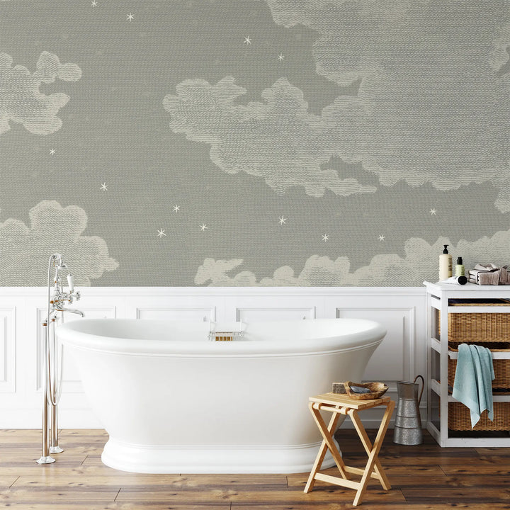 Starry Night Wall Mural - Raw Linen
