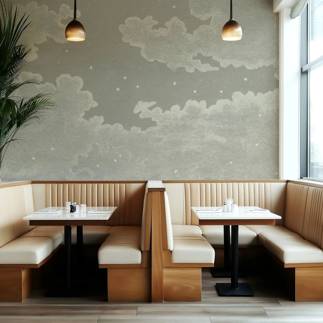 Starry Night Wall Mural - Raw Linen