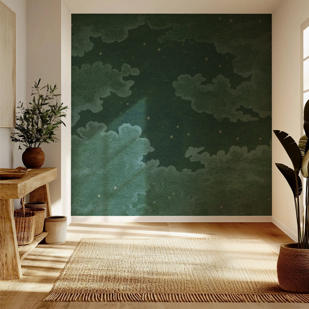 Starry Night Wall Mural - Story Book Green