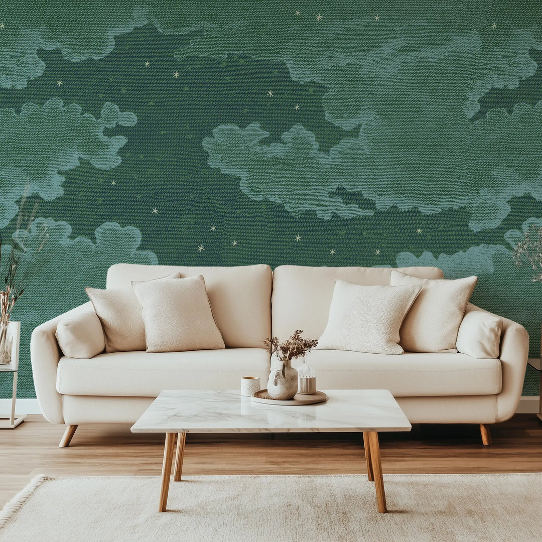 Starry Night Wall Mural - Story Book Green