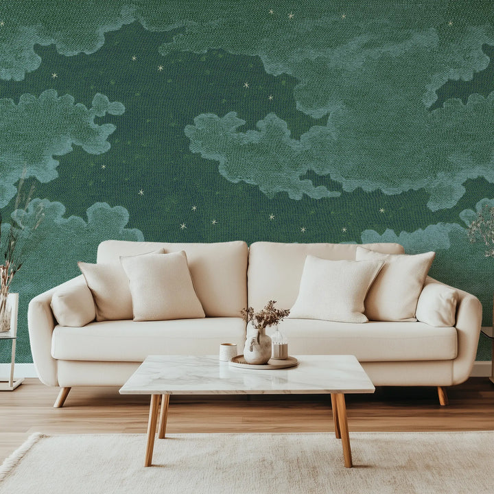 Starry Night Wall Mural - Story Book Green