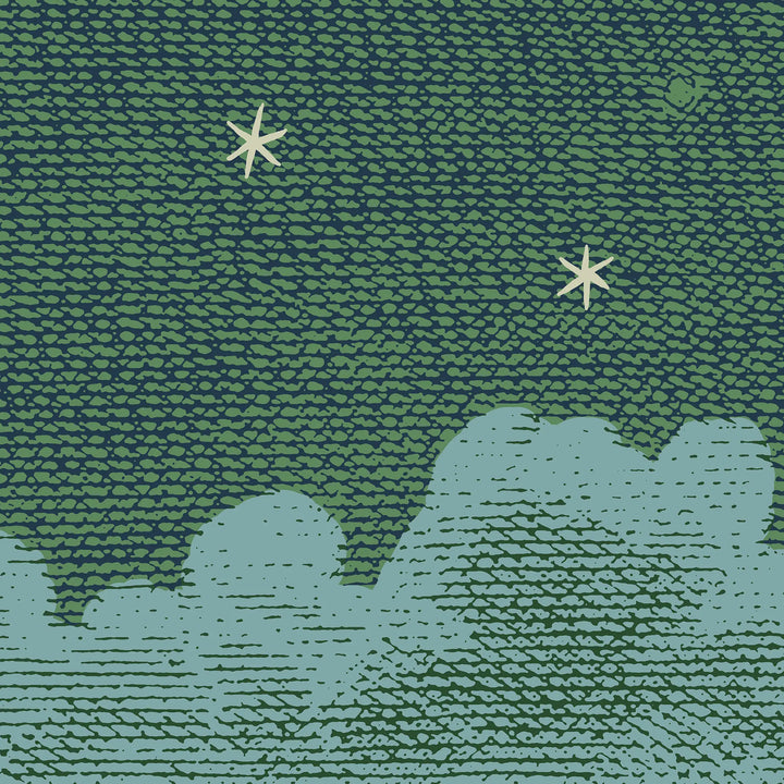 Starry Night Wall Mural - Story Book Green