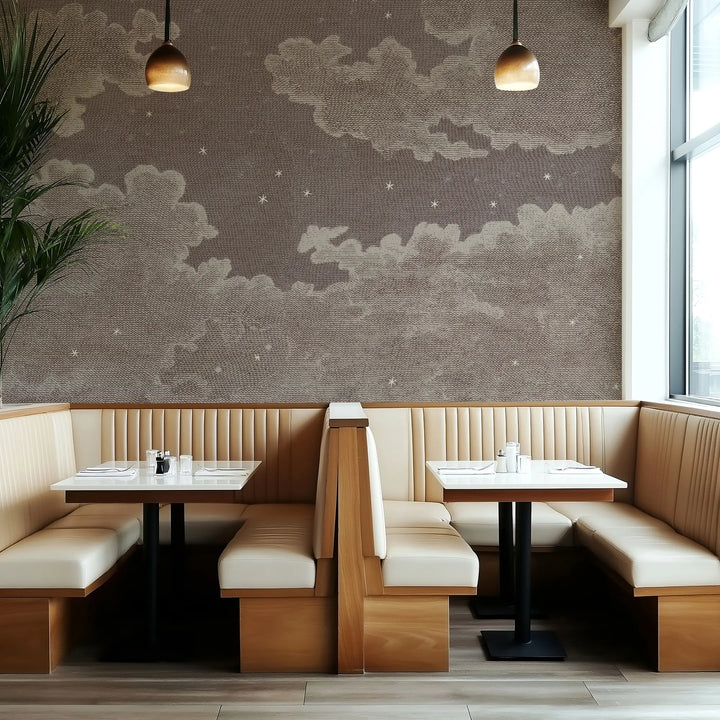 Starry Night Wall Mural - Tuscan Brown
