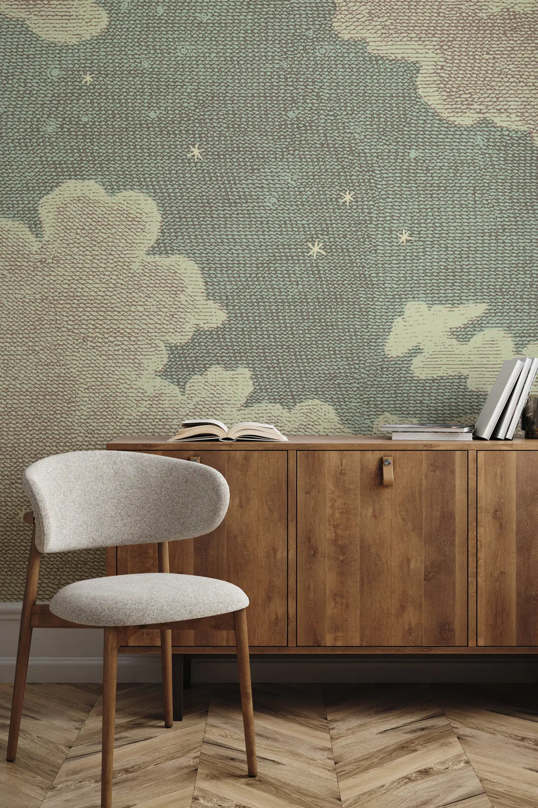 Starry Night Wall Mural - Vintage Tones