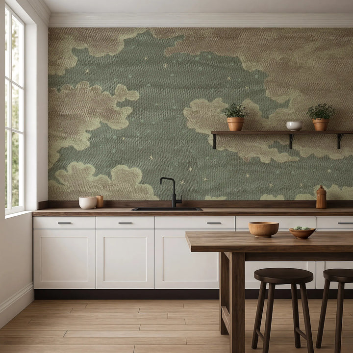 Starry Night Wall Mural - Vintage Tones