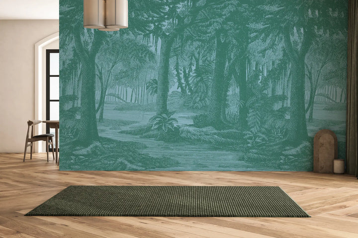 Tropical Canopy Wall Mural - Blue Bottle