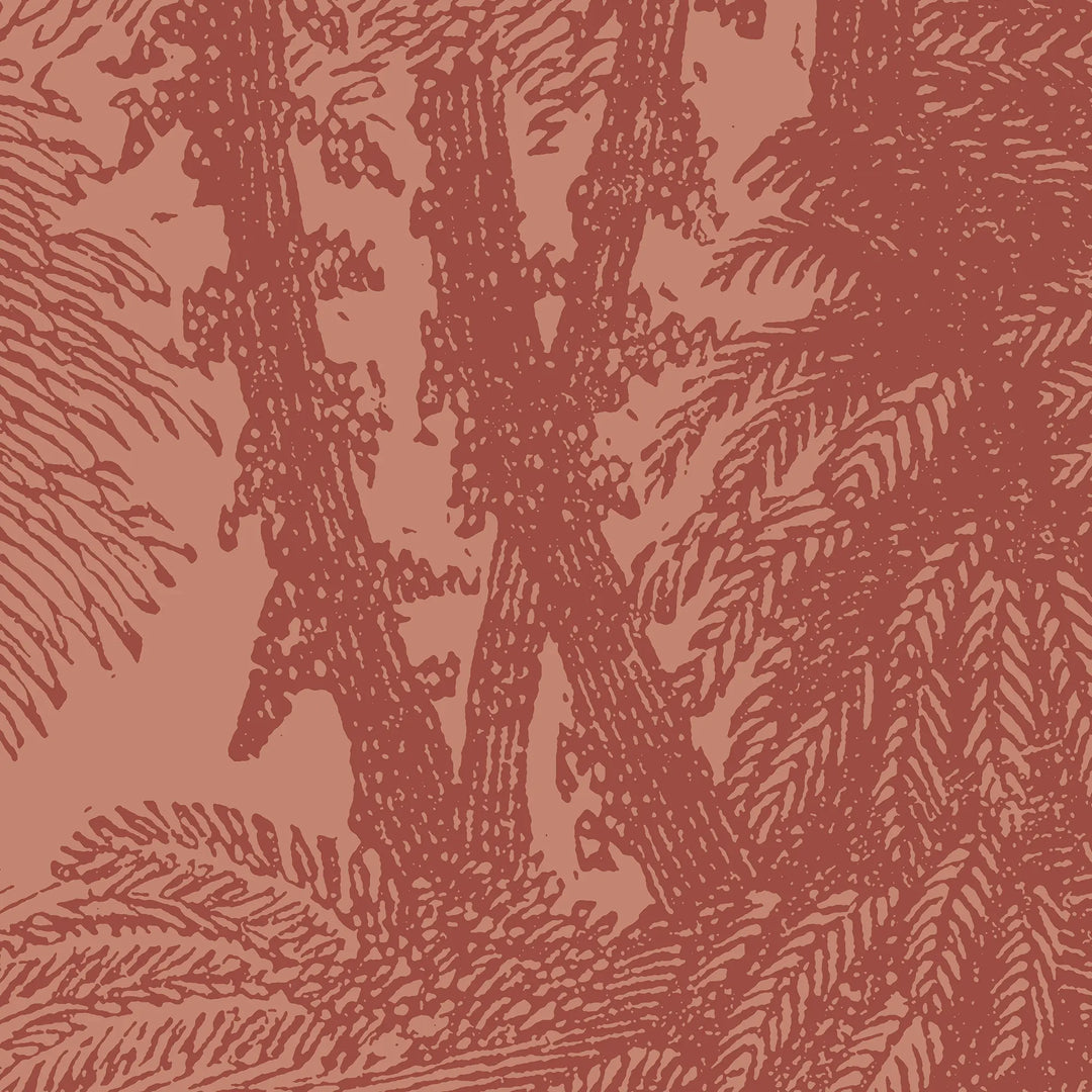 Tropical Canopy Wall Mural - Burnt Red
