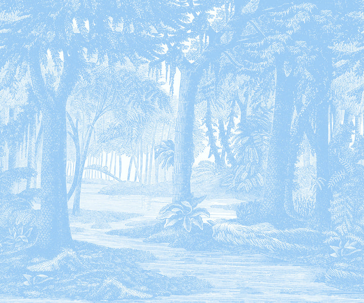 Tropical Canopy Wall Mural - Electric Blue