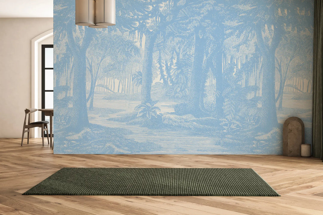 Tropical Canopy Wall Mural - Electric Blue