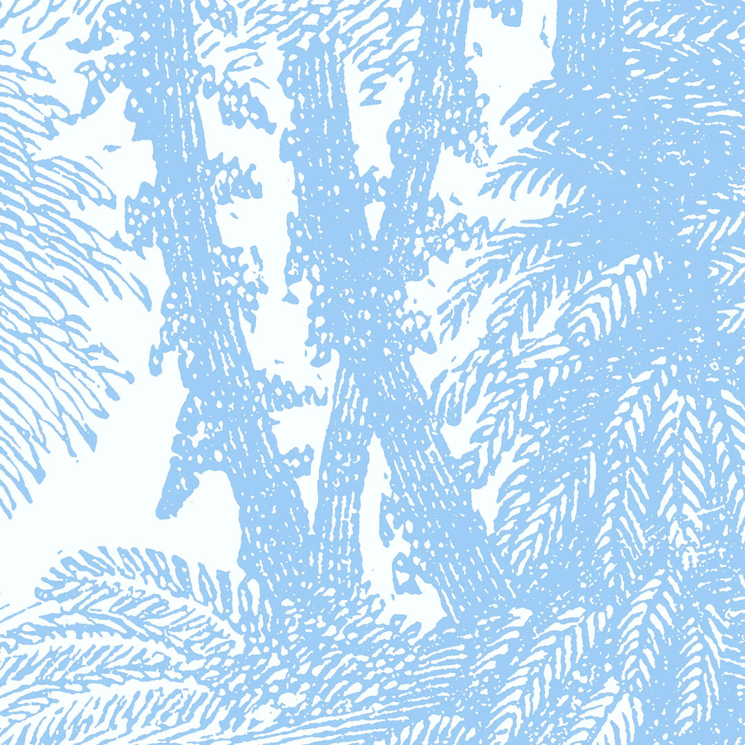 Tropical Canopy Wall Mural - Electric Blue