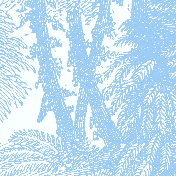 Tropical Canopy Wall Mural - Electric Blue
