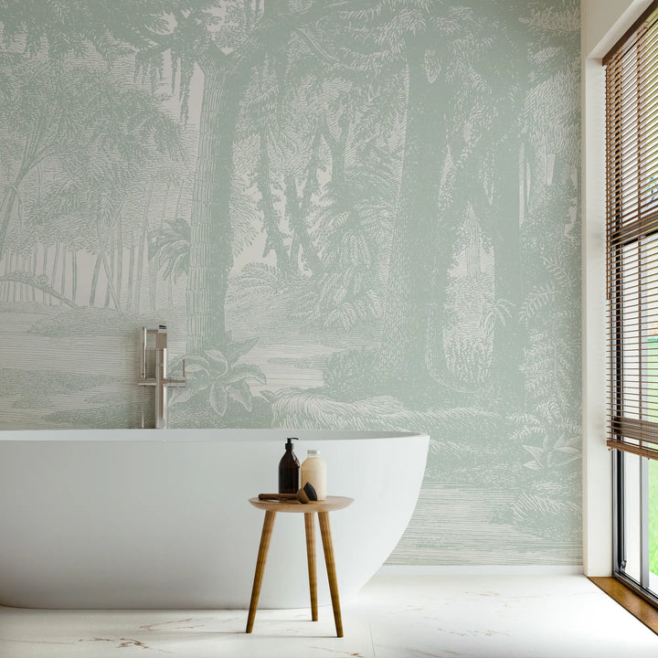 Tropical Canopy Wall Mural - Mint