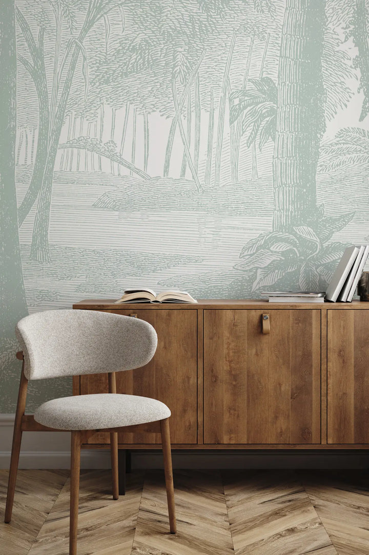Tropical Canopy Wall Mural - Mint