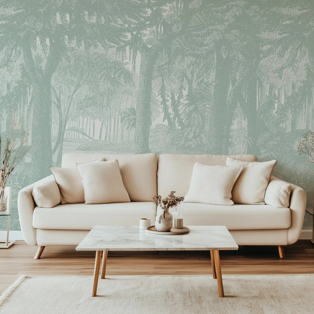 Tropical Canopy Wall Mural - Mint