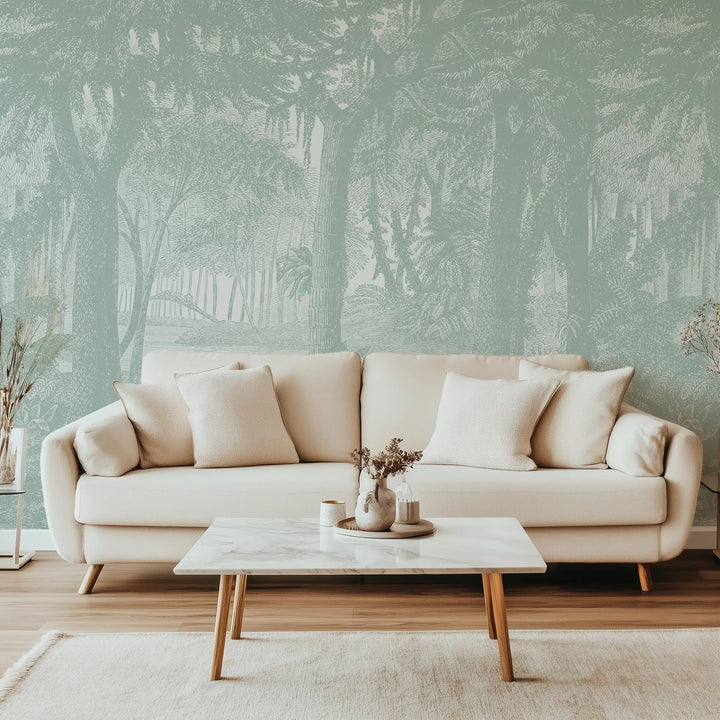 Tropical Canopy Wall Mural - Mint