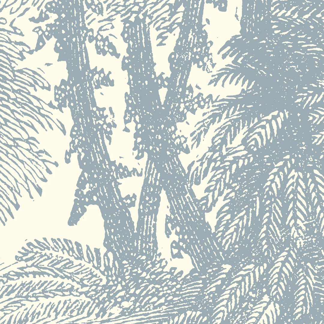 Tropical Canopy Wall Mural - Pale Mineral Blue