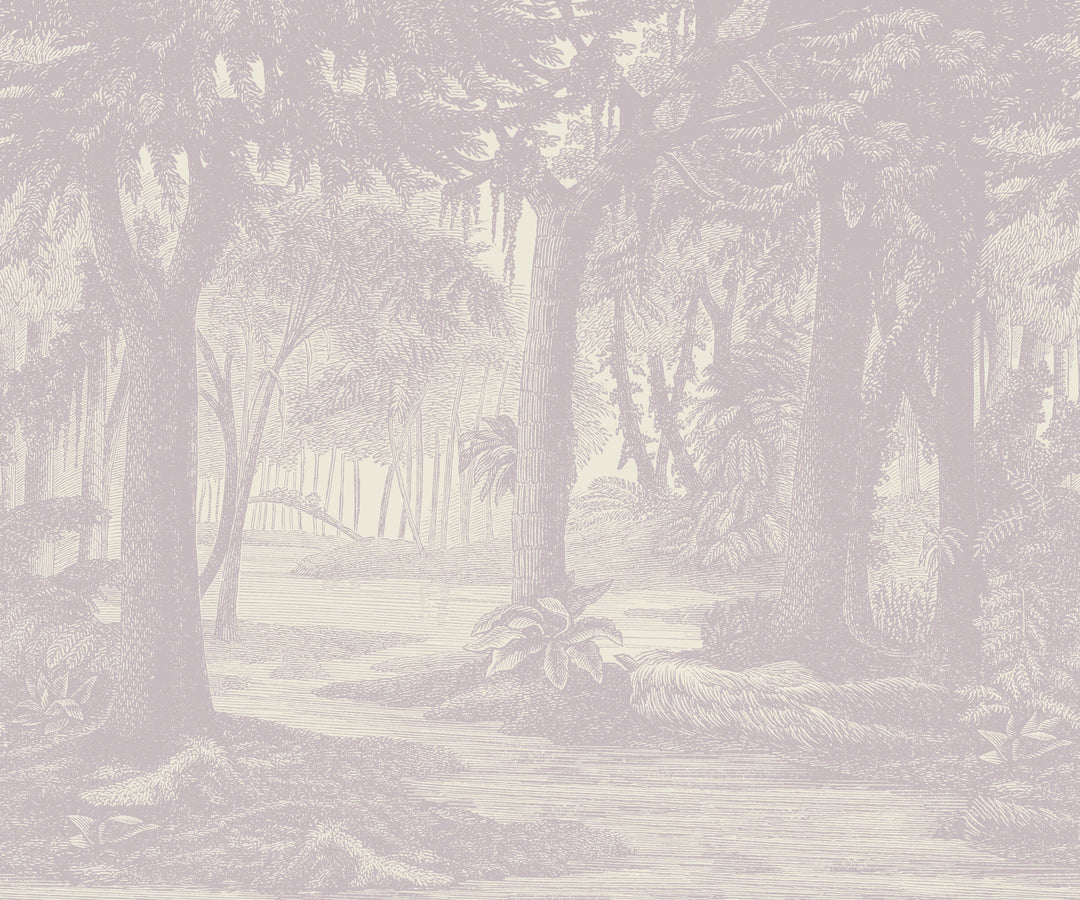 Tropical Canopy Wall Mural - Pink Linen