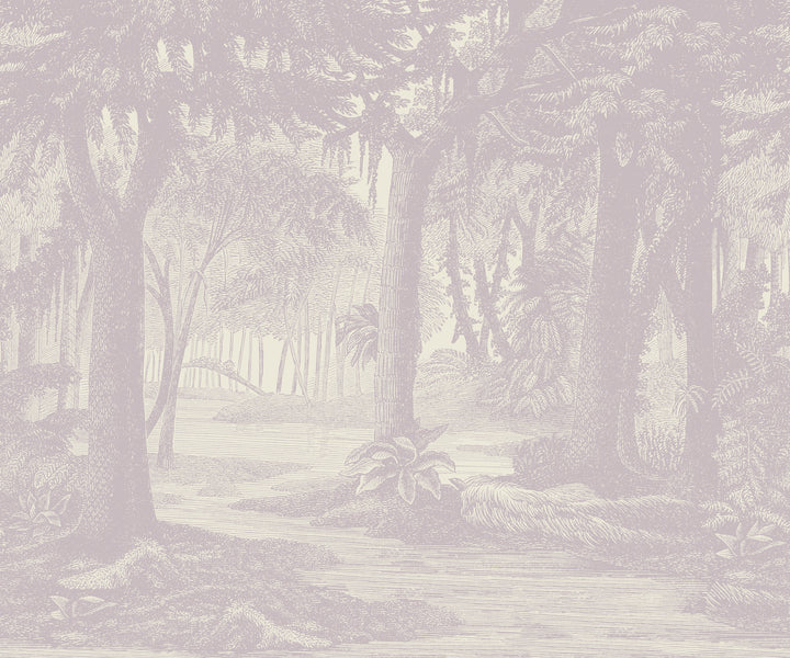 Tropical Canopy Wall Mural - Pink Linen