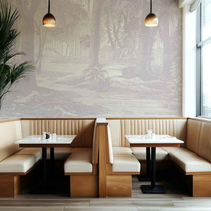 Tropical Canopy Wall Mural - Pink Linen
