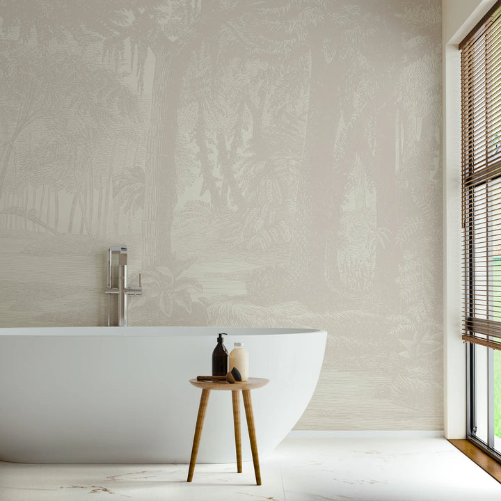 Tropical Canopy Wall Mural - Shell Tint