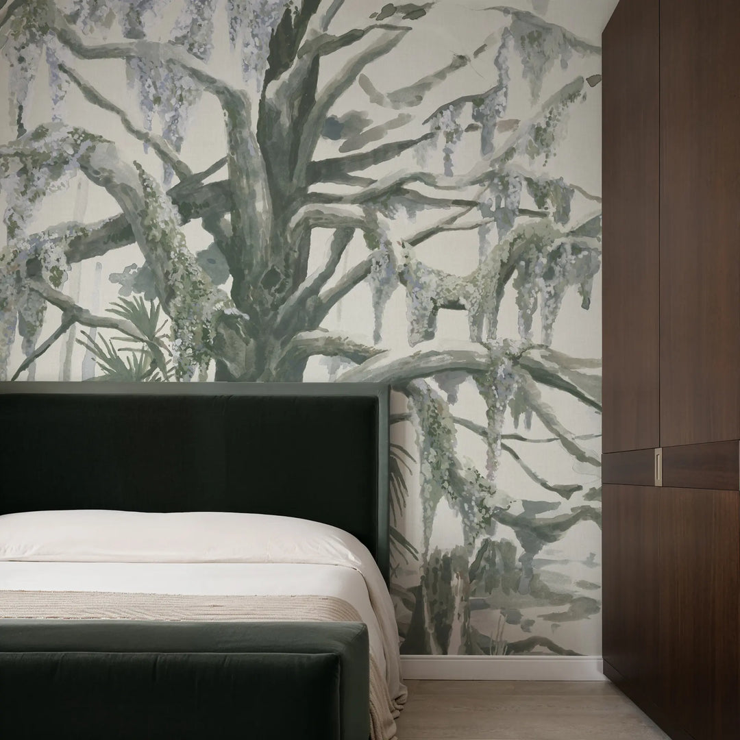Kiawah Oaks Mural - Muted Green by Megan Molten