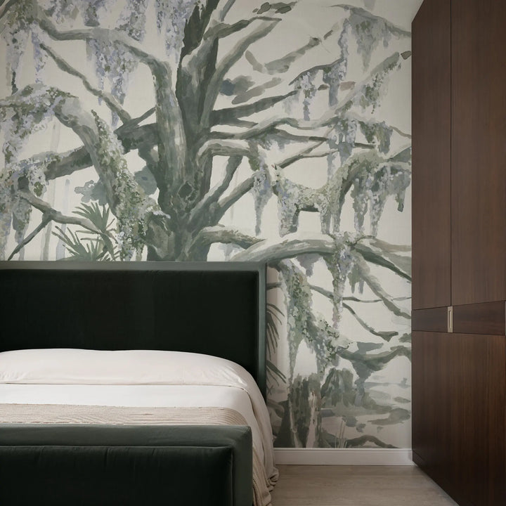 Kiawah Oaks Mural - Muted Green by Megan Molten