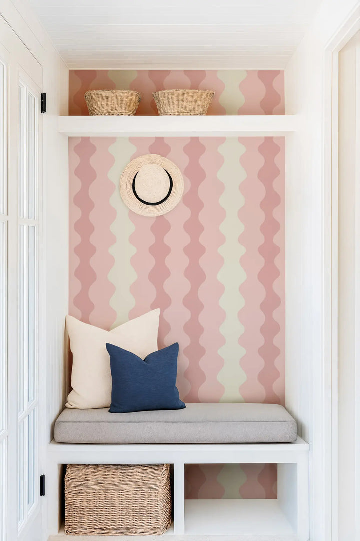 Low Frequency - Blush Wallpaper by Natalie Papier