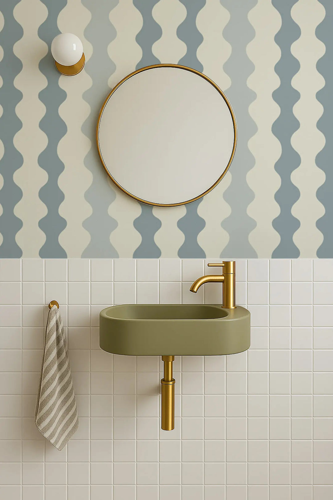 Low Frequency - Lacquered Blues Wallpaper by Natalie Papier