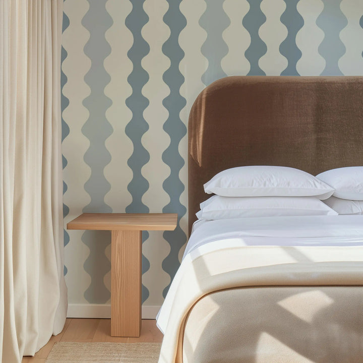 Low Frequency - Lacquered Blues Wallpaper by Natalie Papier