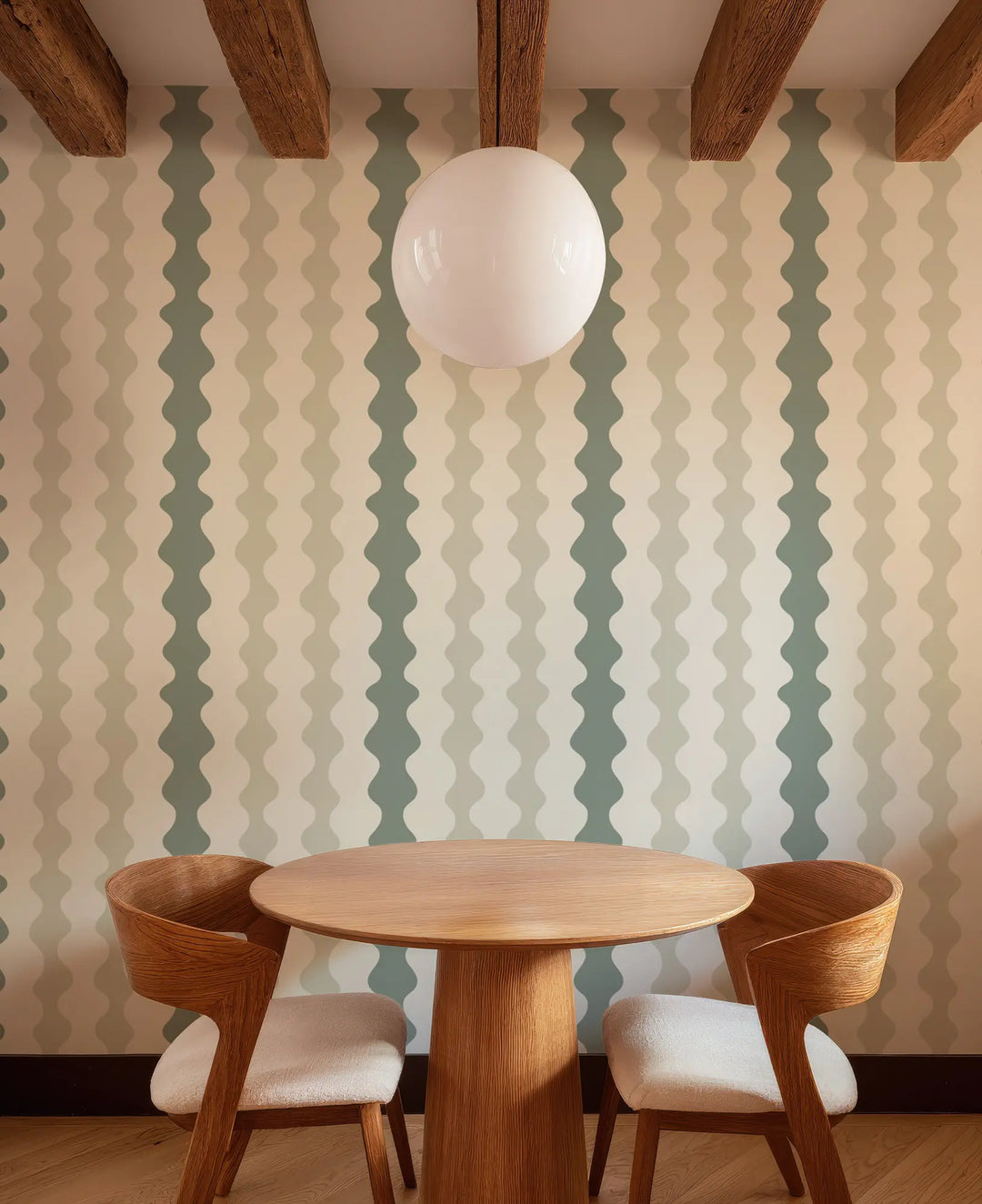 Low Frequency - Pale Green Wallpaper by Natalie Papier