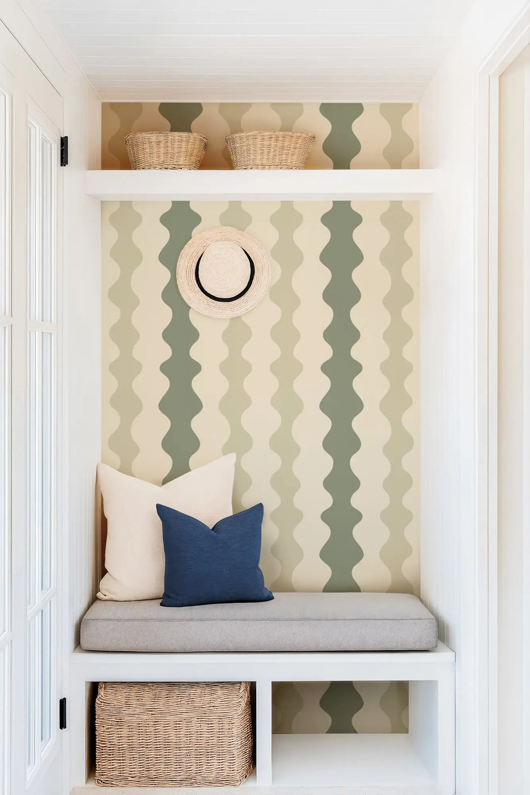 Low Frequency - Pale Green Wallpaper by Natalie Papier