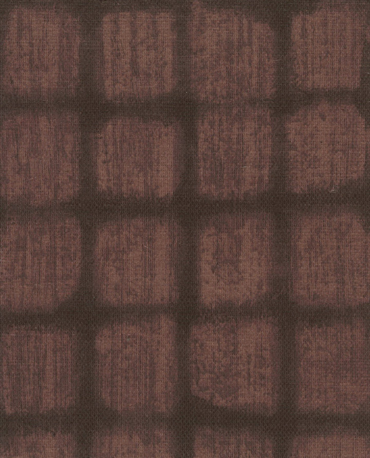 Weathered Mosaic Burgundy Grasscloth