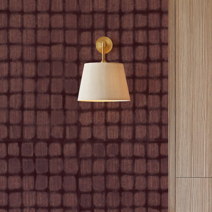 Weathered Mosaic - Burgundy Wallpaper by Norman Wyatt Home