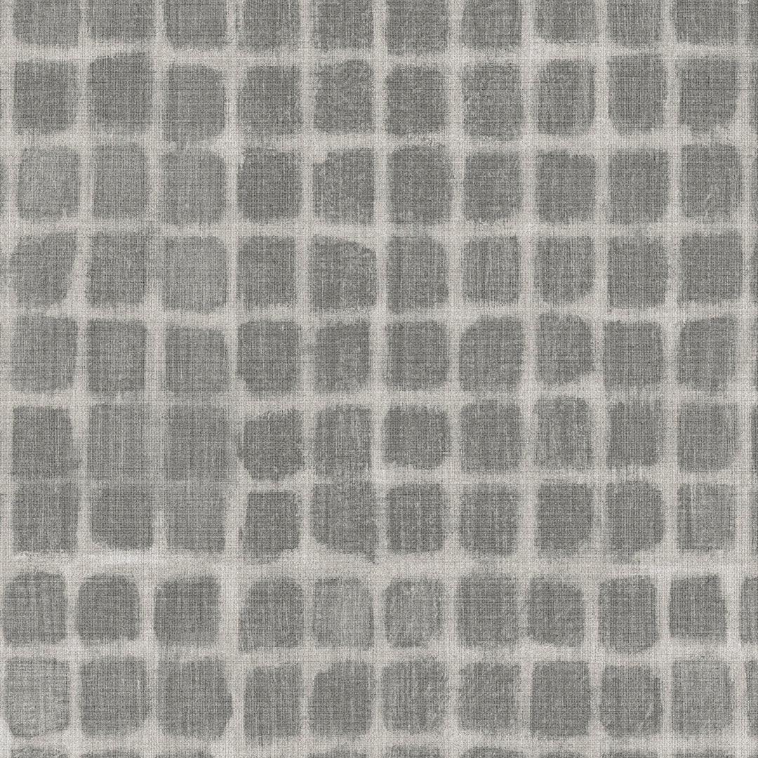 Weathered Mosaic Graphite Grasscloth