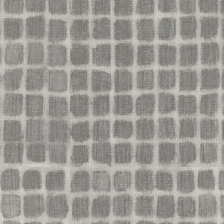 Weathered Mosaic Graphite Grasscloth