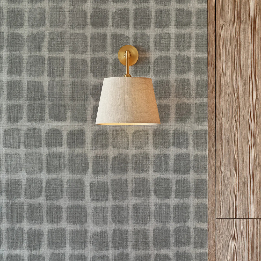 Weathered Mosaic Graphite Grasscloth