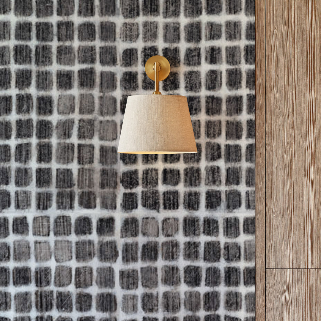 Weathered Mosaic - Black & White Wallpaper by Norman Wyatt Home