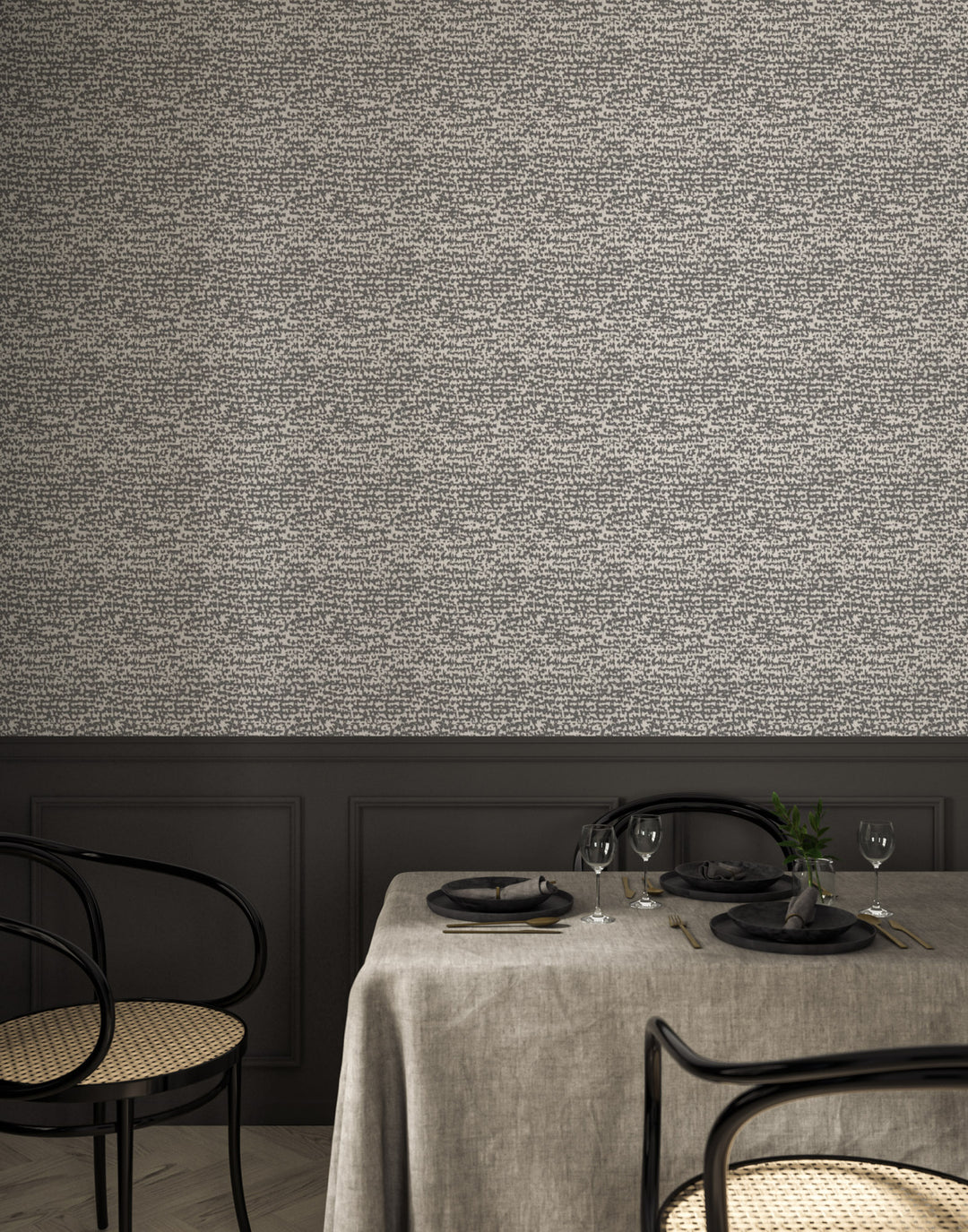 Love Letters - Graphite Wallpaper by Norman Wyatt Home