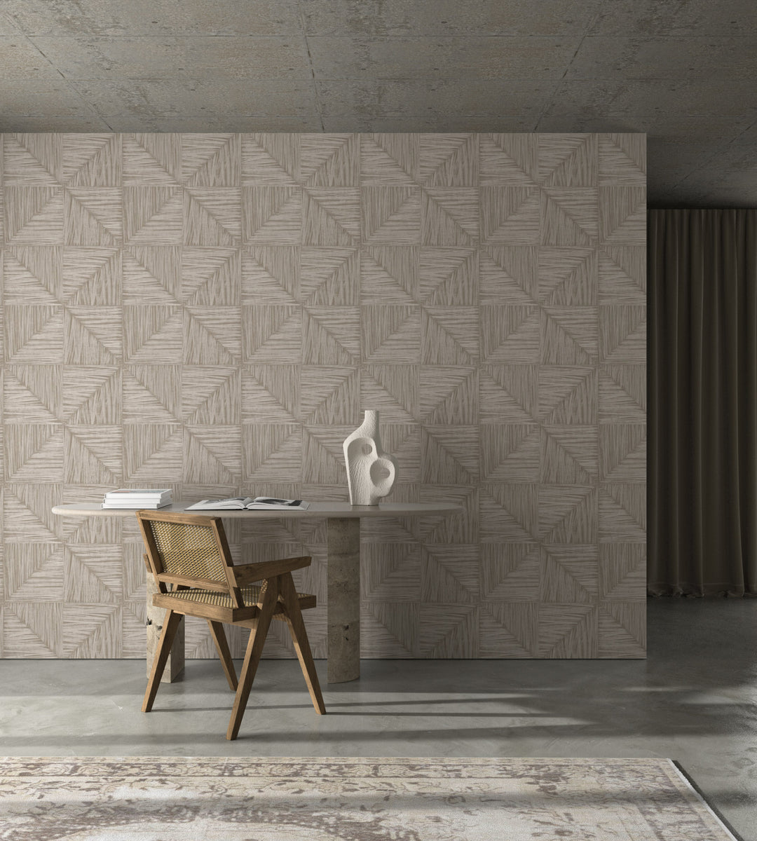 Parquet Large - Driftwood Wallpaper by Norman Wyatt Home