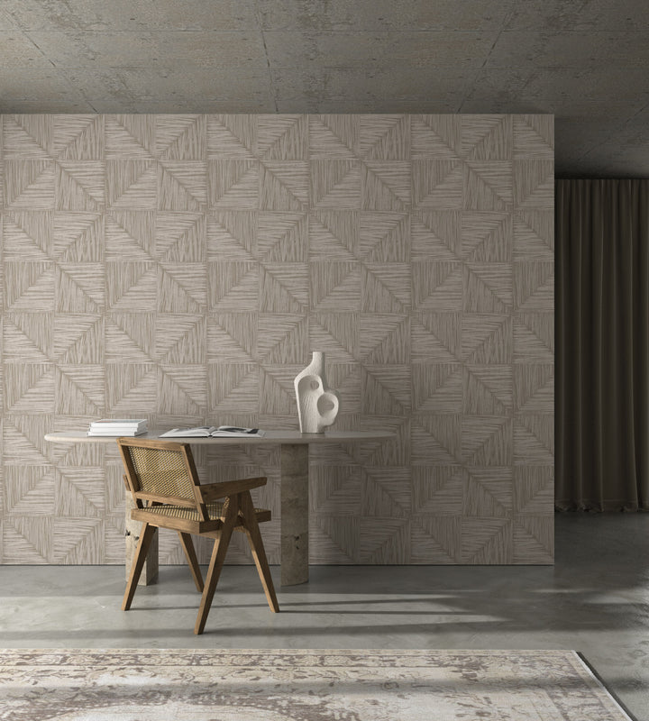 Parquet Large - Driftwood Wallpaper by Norman Wyatt Home