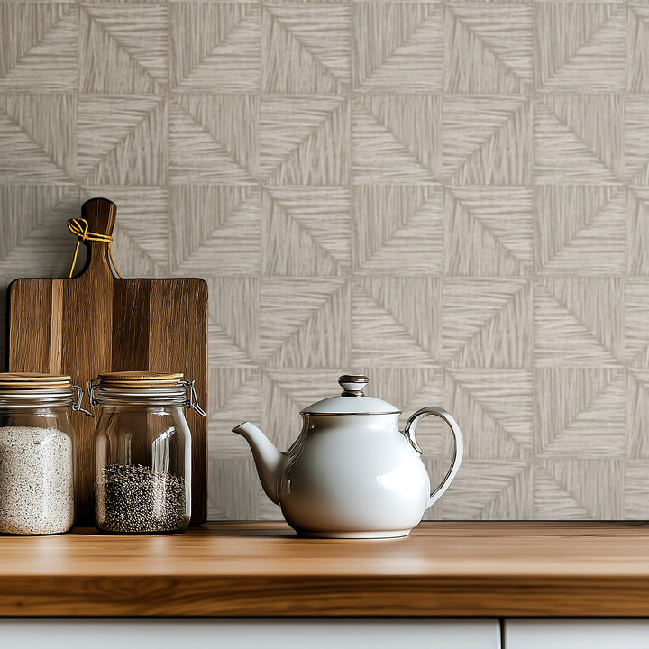 Parquet Small - Driftwood Wallpaper by Norman Wyatt Home
