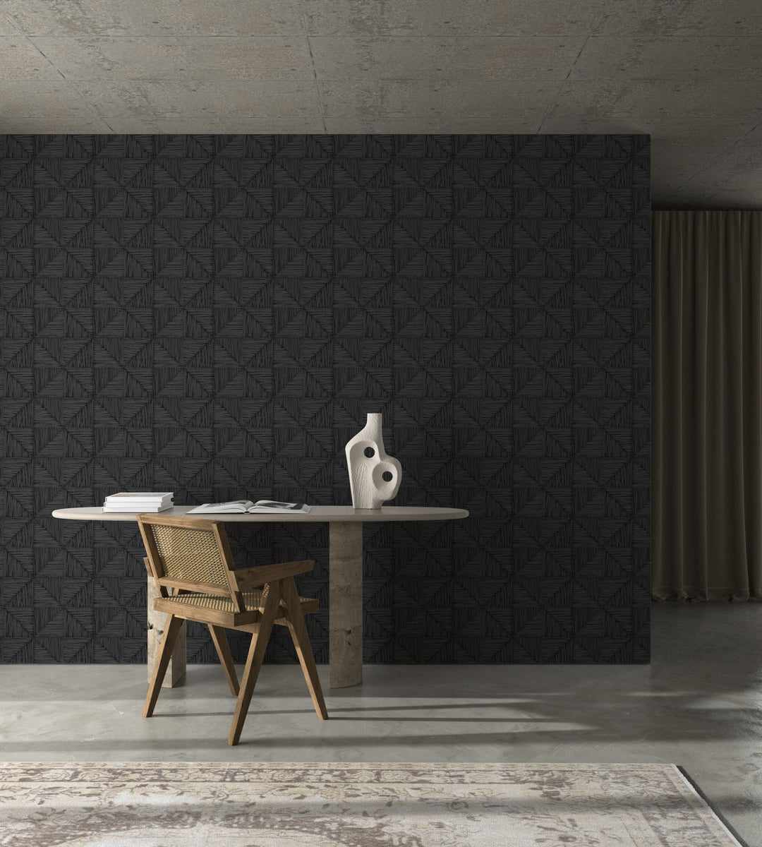 Parquet Small - Onyx Wallpaper by Norman Wyatt Home